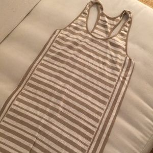 Loft beige and white striped dress